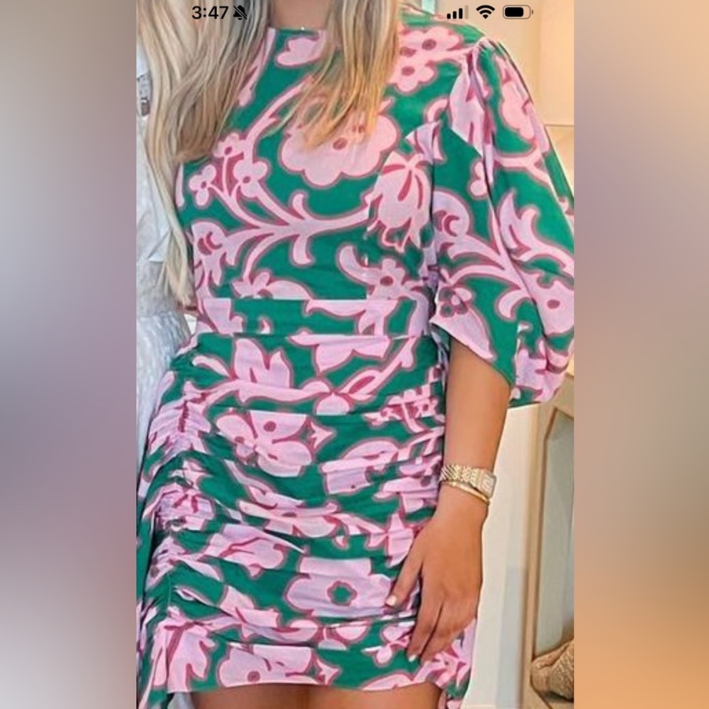 Rhode pink and green dress. Worn once.